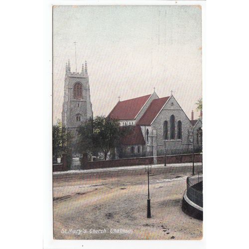 St Mary's Church Chatham Kent 1909 B & D Postcard