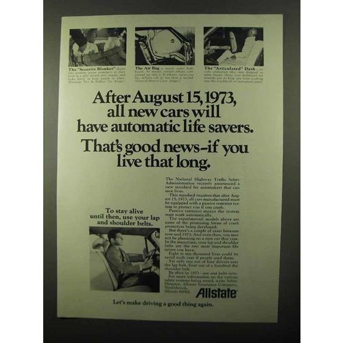 1971 Allstate Insurance Ad - Automatic Life Savers