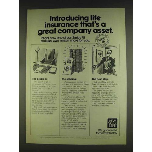 1978 New York Life Insurance Ad - Great Company Asset