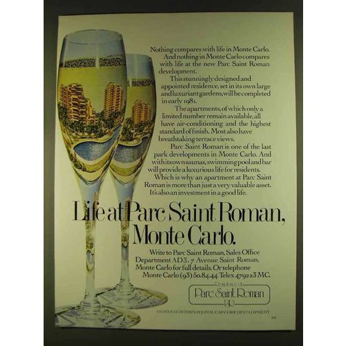 1980 Parc Saint Roman Monte Carlo Apartments Ad