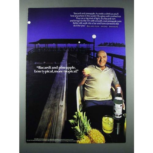1984 Bacardi Rum Ad w/ Telly Savalas - Pineapple