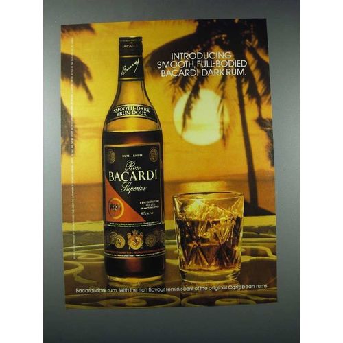 1984 Bacardi Superior Dark Rum Ad - Smooth