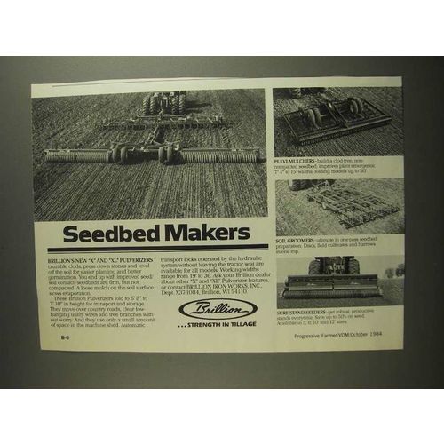 1984 Brillion Ad - Pulverizers, Pulvi-Mulchers, Seeders