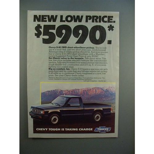 1984 Chevrolet S-10 Pickup Truck Ad - Low Price