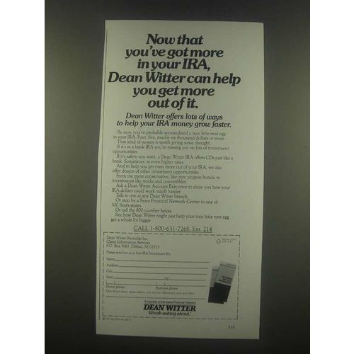 1985 Dean Witter Ad - You've Got More in Your IRA