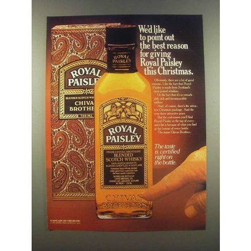 1985 Chivas Brothers Royal Paisley Blended Scotch Whisky Ad