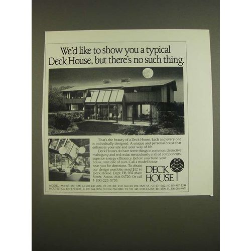 1985 Deck House Ad - like to show you typical Deck House, but no such thing