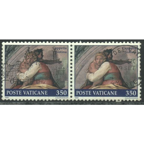 Vatican City 1991 - SG976 - 350l. - "Josiah" (left half) x 2 - used