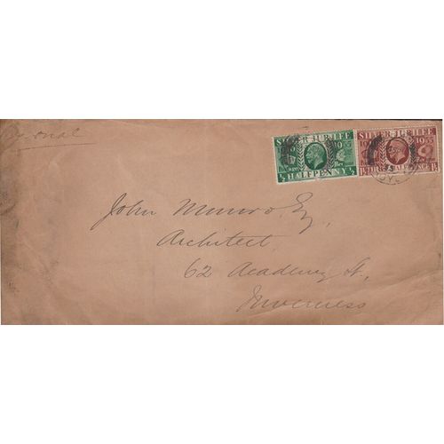 GB 1935 cover to Scotland with 0.5d & 1.5d George V Jubilee stamps