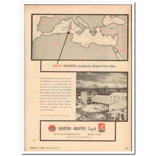 BAROID-MAFFEI SpA 1959 National Lead Company Now Italy vintage ad