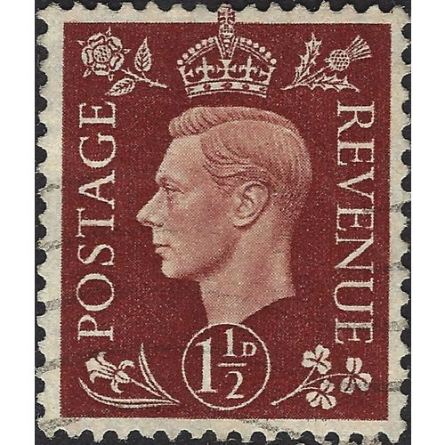 GB, King George VI definitive, brown 1941, 1½d, #2