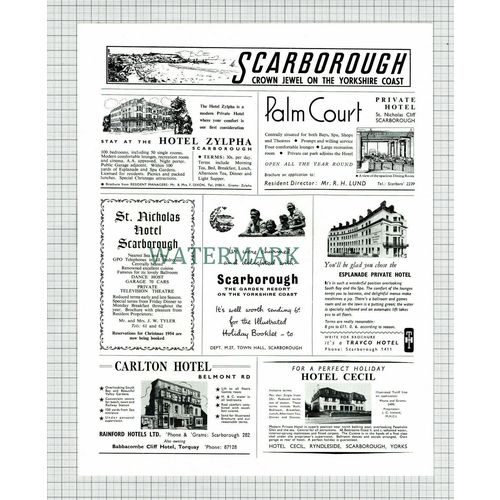 X1798) SCARBOROUGH Hotels ADVERT - c.1954