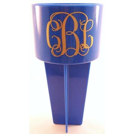 NEW Spiker Blue Beach Sand Beverage Cup Holder, Monogrammed CBL
