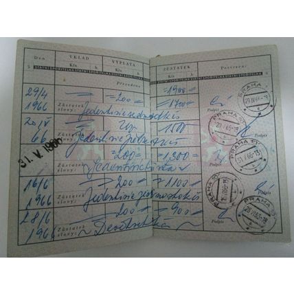 Czechoslovakia Travel Bankbook 1965 Tschechoslowakei Sparbuch Livret épargne CS