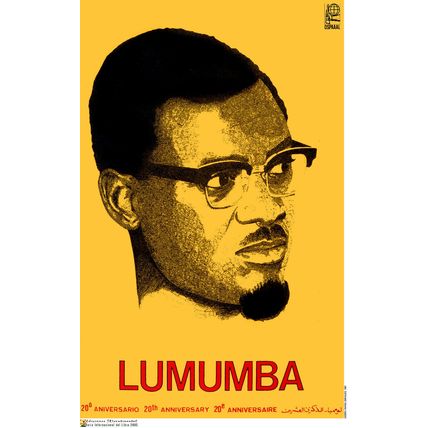 Political POSTER.PATRICE LUMUMBA African President.Democratic Congo art.a28