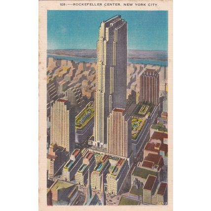 New York City - Lot of 6 - Linen Era Postcards - Chrysler, Empire State Building