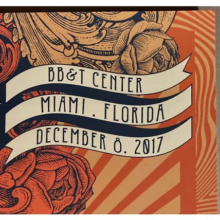 2017 GRATEFUL DEAD & COMPANY MIAMI SURFING BEAR CONCERT POSTER 12/8 #/100 AE S/N