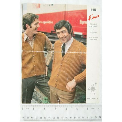 Vintage: Emu 4413 man's cardigan, DK