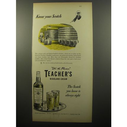 1950 Teacher's Scotch Advertisement - Know your Scotch