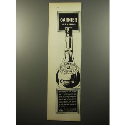 1950 Garnier Liqueurs Advertisement