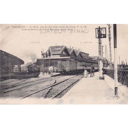Tarascon sur Rhone France La Gare Train Station Antique Postcard