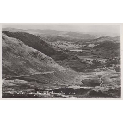 Wrynose Pass Little Langdale Aerial Birds Eye Real Photo Vintage Mint Postcard