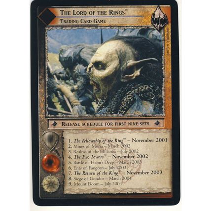 LORD OF THE RINGS TCG/CCG OVERSIZED PROMO CARD RELEASE SCHEDULE FIRST 9 SETS