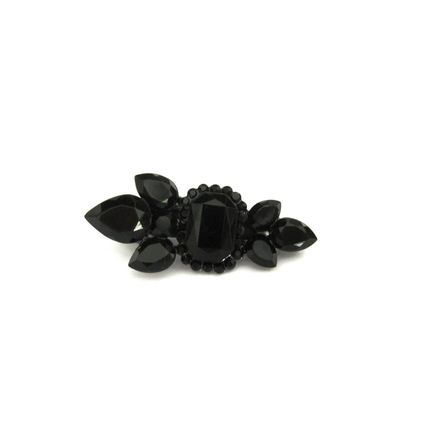 Smaller chuncky black metal black crystal hair pin alligator clip