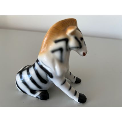 ZEBRA SITTING CERAMIC FIGURINE