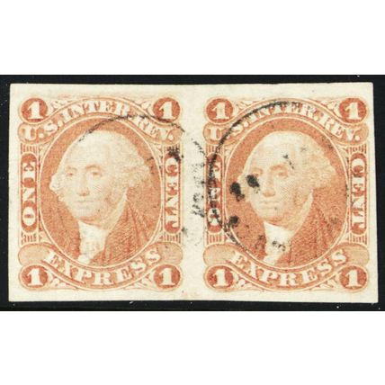 R1a, Used 1¢ XF Pair - Express Revenue Stamps - Stuart Katz
