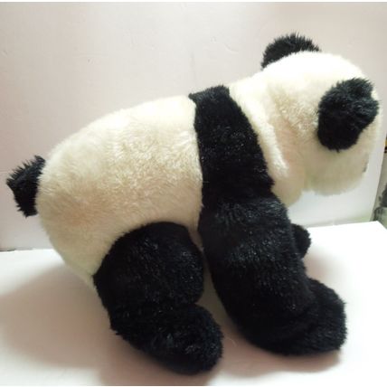 Vintage Gund Panda Bear 11" Plush Stuffed Animal Sitting Black Tail
