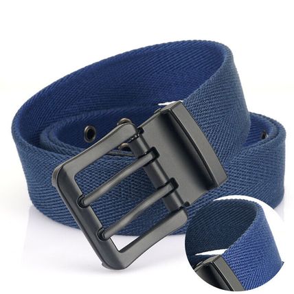 canvas men's belt, waist youth casual denim pants double needle buckle belt