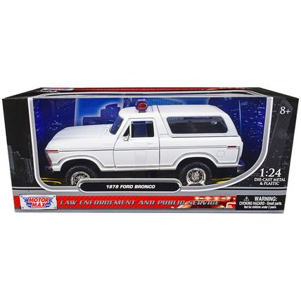 1978 Ford Bronco Police Car Unmarked White "Law Enforcement and Public Servic...
