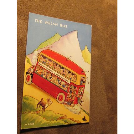 Comic / Humour Postcard - North Wales Touring / Bus