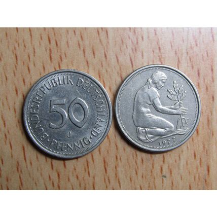 1977j 50 Pfennig Germany Coin