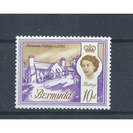 Bermuda stamps. 1962 10d Bermuda Cottage MH CV £15 upright watermark (J325)