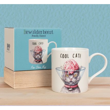 Cool Cat China Mug Boxed Novelty Feline Coffee Tea Cup Bewilderbeest 350 ml