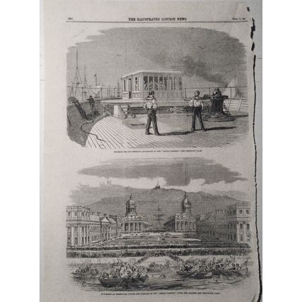 1859 Wheelhouse & Steering Apparatus Of "Great Eastern" + Passage down Thames