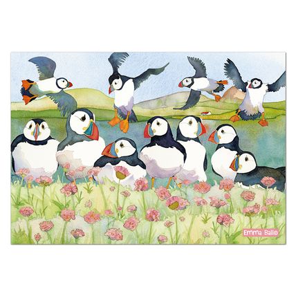 Puffins and Sea Thrift 1000 Piece Jigsaw Puzzle Emma Ball Made in the UK