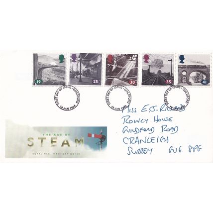 ROYAL MAIL First Day Cover JANUARY 1994 AGE OF STEAM Postmark: Guildford Surrey