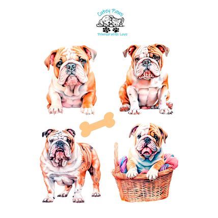 Bulldog Vinyl Stickers-Scrapbooking Journal & Crafting-Self Adhesive Stickers