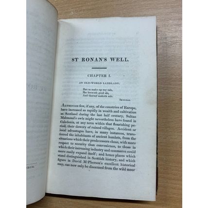 1833 WALTER SCOTT "ST RONAN'S WELL" WAVERLEY NOVELS SMALL ANTIQUE BOOK (P3)