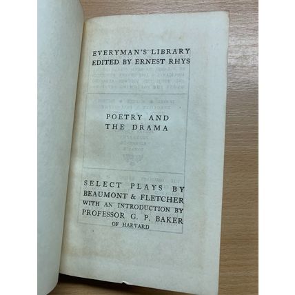 1926 "SELECT PLAYS BY FRANCIS BEAUMONT & JOHN FLETCHER" SMALL HARDBACK BOOK (P3)