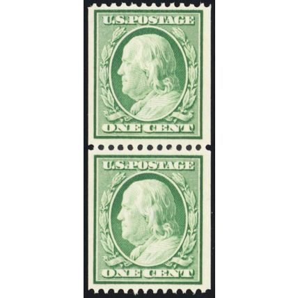 348, Mint VF NH 1¢ Coil Pair - Stunning! - Stuart Katz
