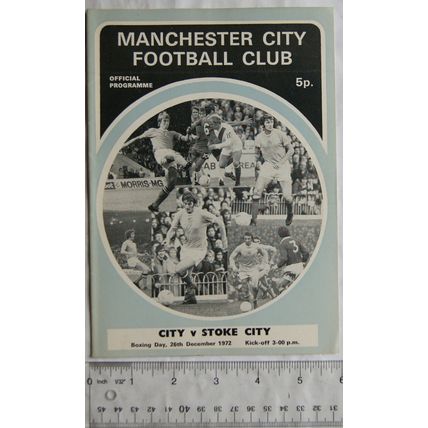 1972 programme Manchester City v. Stoke City, 26/12