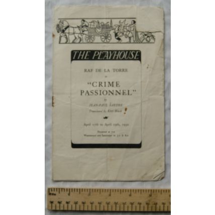 1950 programme Crime Passionnel, The Playhouse