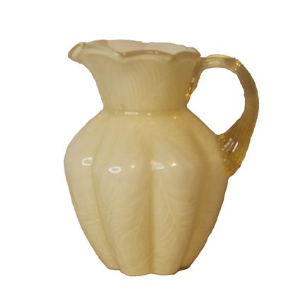 VTG Fenton Glass Small Pitcher Creamer MCM Art Glass Yellow16 oz Gift Decor