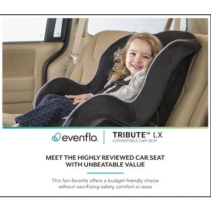 Evenflo Tribute LX 2-in-1 Convertible Car Seat – Lightweight & Travel-Friendly