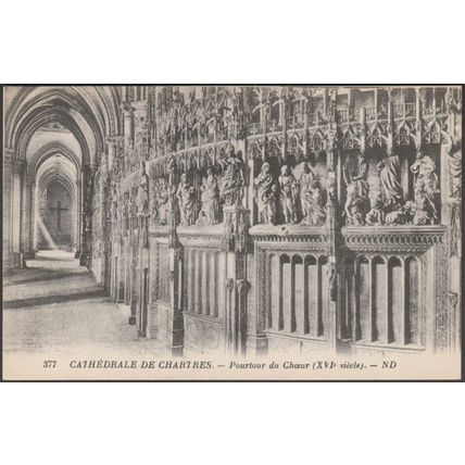Pourtour du Chœur, Cathedrale de Chartres, c.1920s - Lévy et Neurdein CPA ND377