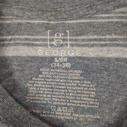 George Boy's Youth Gray/Sliver Striped Basic T-Shirt Size S/Ch 34-36 Used